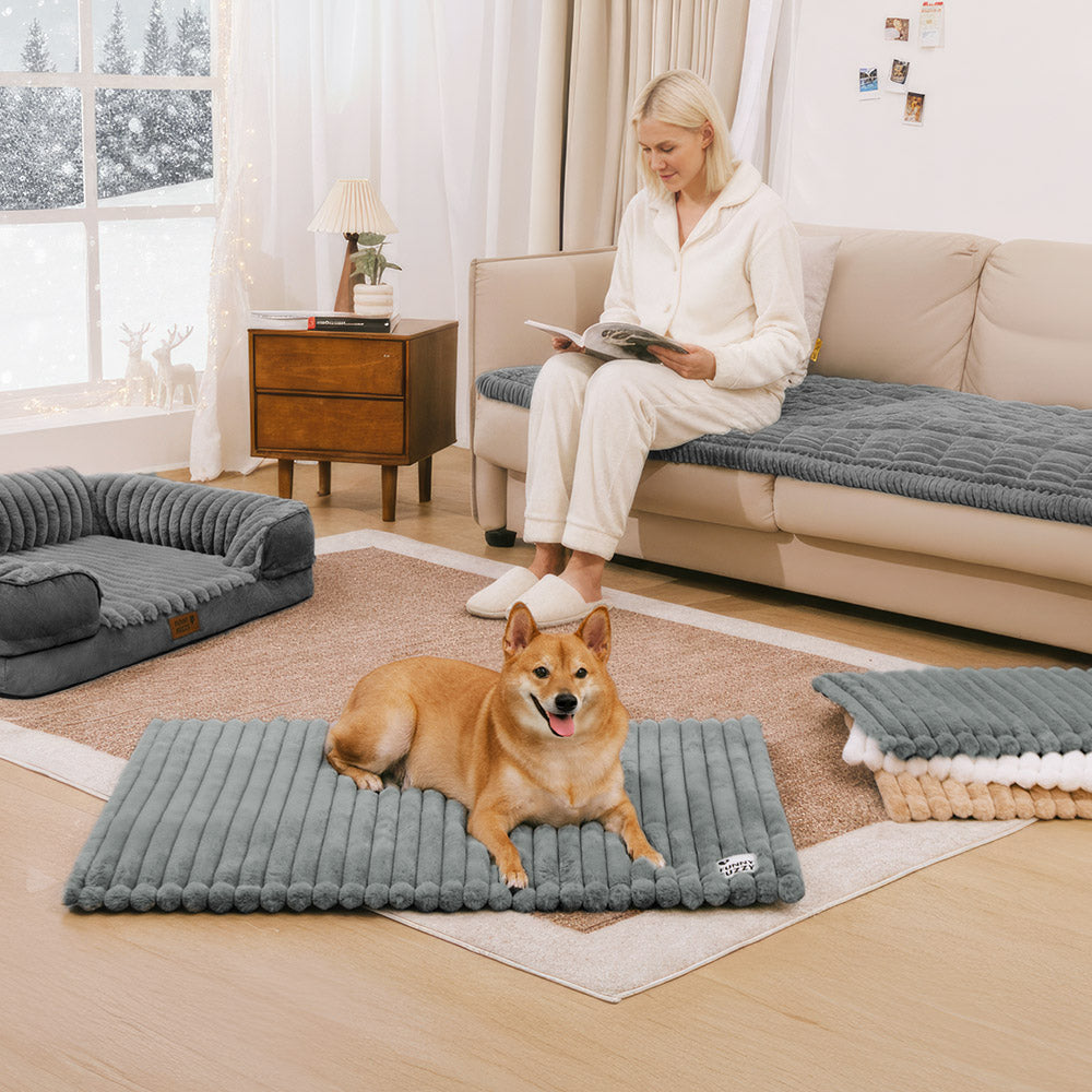 Tapis pour animaux en fausse fourrure de lapin lavable et chaud - ComfyEase