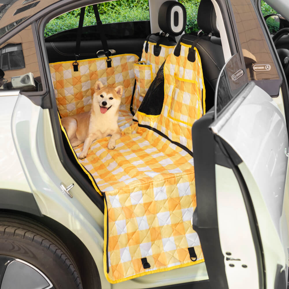 Couvre-siège de voiture pour chien en tissu oxford imperméable et résistant aux rayures en tissu cationique