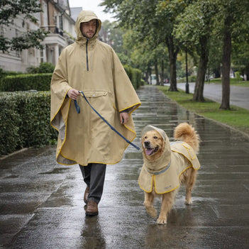 Imperméable réfléchissant réglable avec poche pour chien et maître - Restez au sec