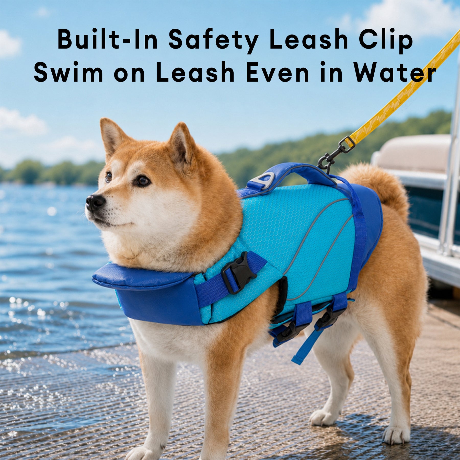 Gilet de sauvetage pour chien avec support de menton amovible