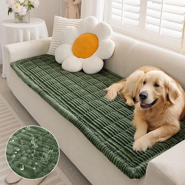 Tapis en flanelle douce et respirante pour animaux avec housse de canapé antidérapante
