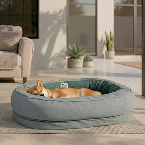 Lit pour chien orthopédique en plein air en forme de beignet