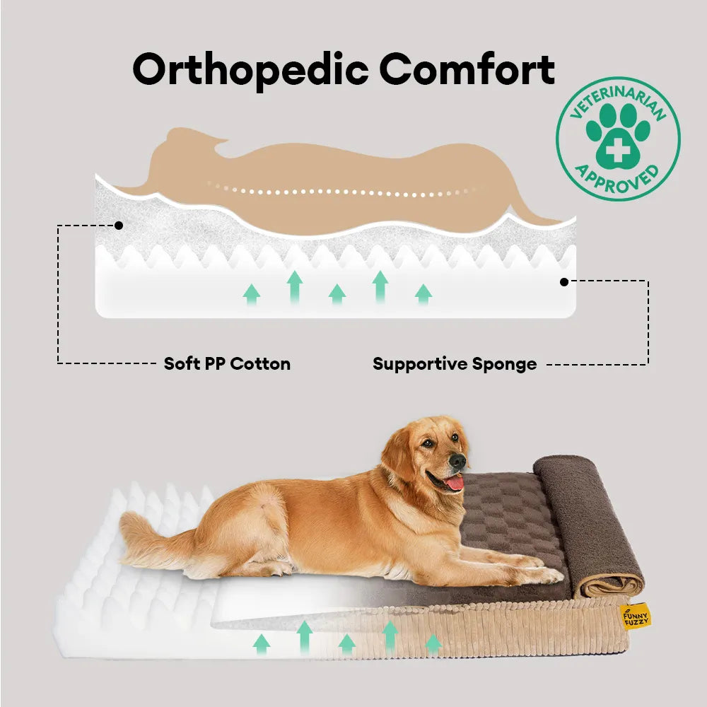 Lit orthopédique pour chien détachable, câlin et chaud - Cocoon à carreaux