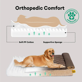 Lit orthopédique pour chien détachable, câlin et chaud - Cocoon à carreaux