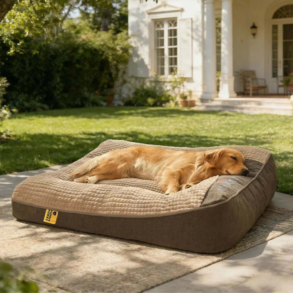 Grand coussin pour chien résistant aux rayures avec protection de la colonne vertébrale pour l'extérieur