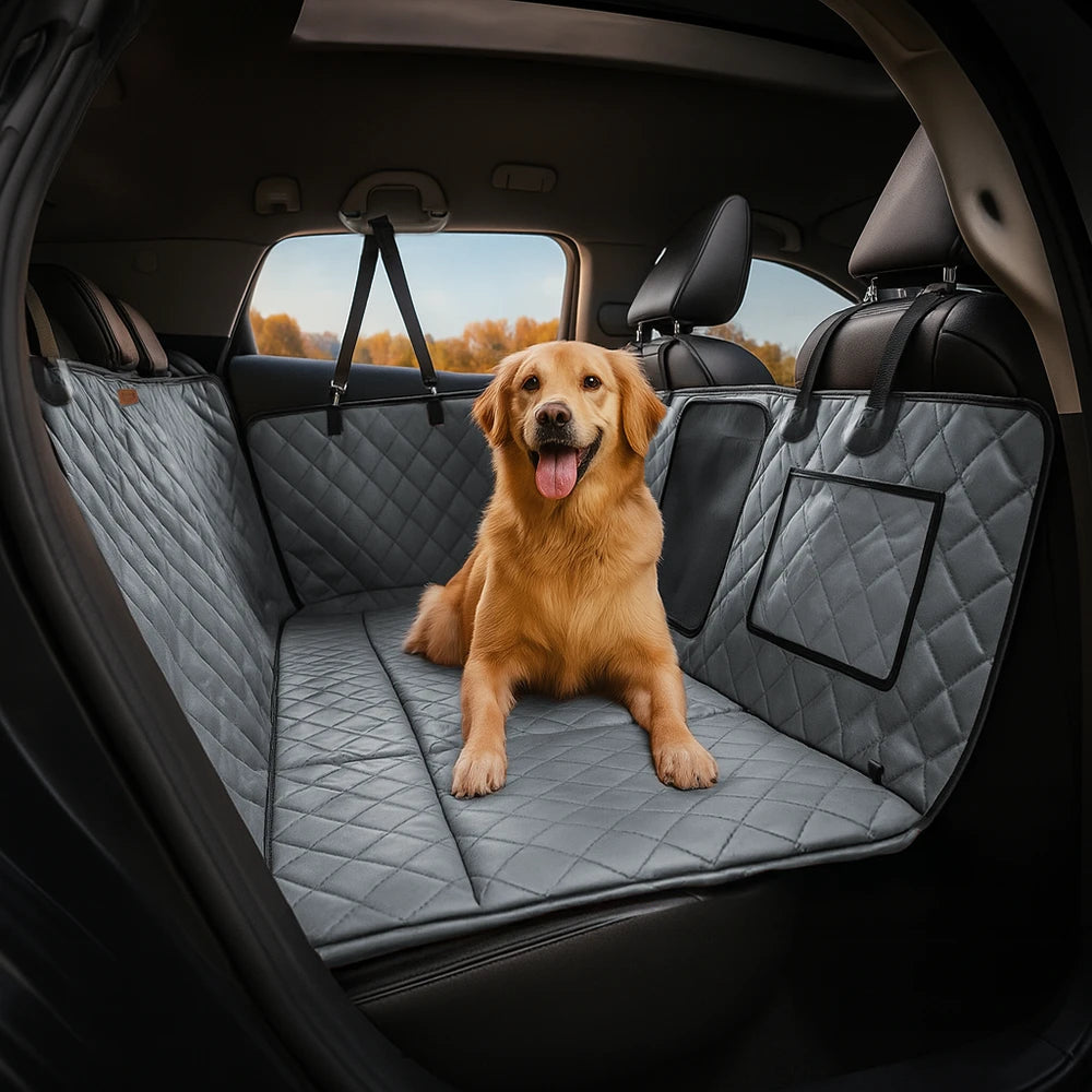 Housse de siège auto hamac pour chien en similicuir haut de gamme déperlante-RideProtector