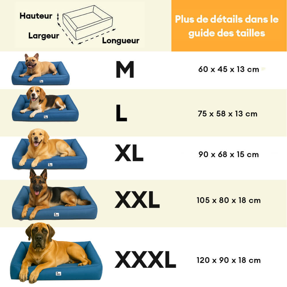 Lit orthopédique pour grand chien imperméable et soutien