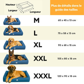 Lit orthopédique pour grand chien imperméable et soutien