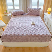 Protection Matelas En Velours Texturé Cœur Housse de Matelas