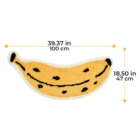 Tapie Décoratif Multi-Usage Forme de Banane Antidérapant Lavable