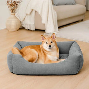 Lit pour chien confortable en velours côtelé détachable résistant aux rayures et respirant