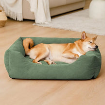 Lit pour chien confortable en velours côtelé détachable résistant aux rayures et respirant