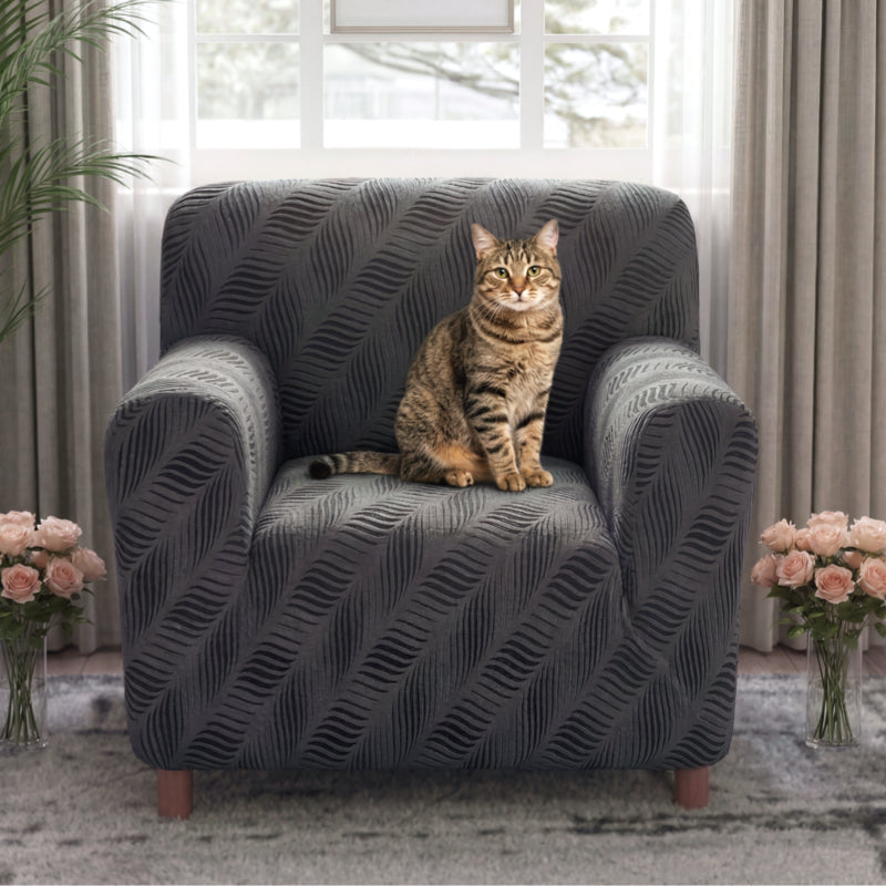 Housse de fauteuil, canapé extensible en jacquard polaire épais anti-rayures