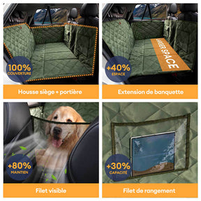Protection voiture Siège arrière pour chien extra-large - Idéal pour le voyage et le camping