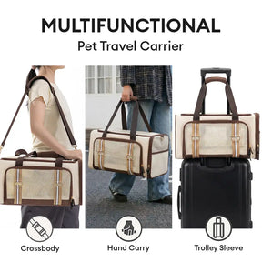Sac de transport pour chat 3 en 1, extensible, grande capacité et respirant, pour voyage et transport aérien.