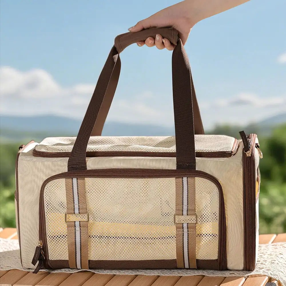 Sac de transport pour chat 3 en 1, extensible, grande capacité et respirant, pour voyage et transport aérien.