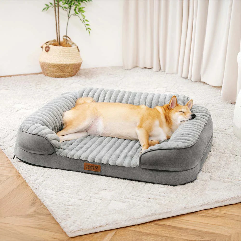 Lit orthopédique pour chien en peluche moelleux lavable - ComfyPaws