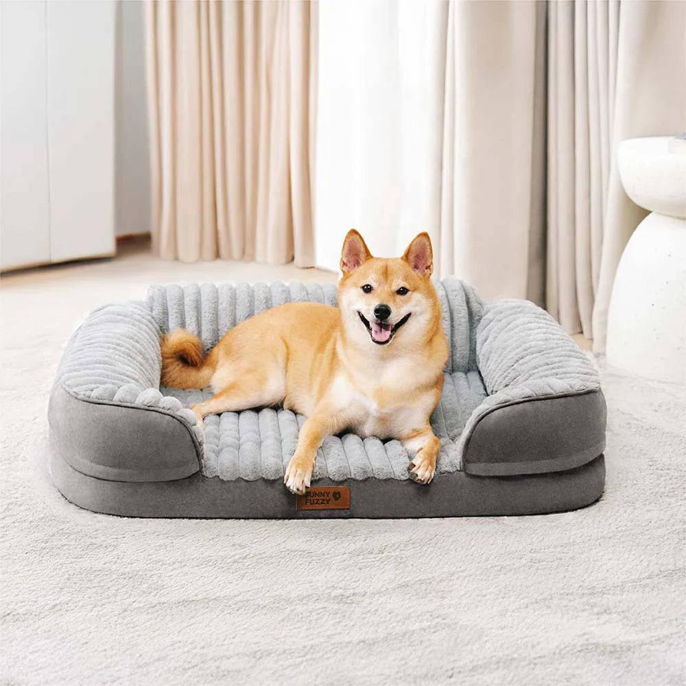 Lit orthopédique pour chien en peluche moelleux lavable - ComfyPaws