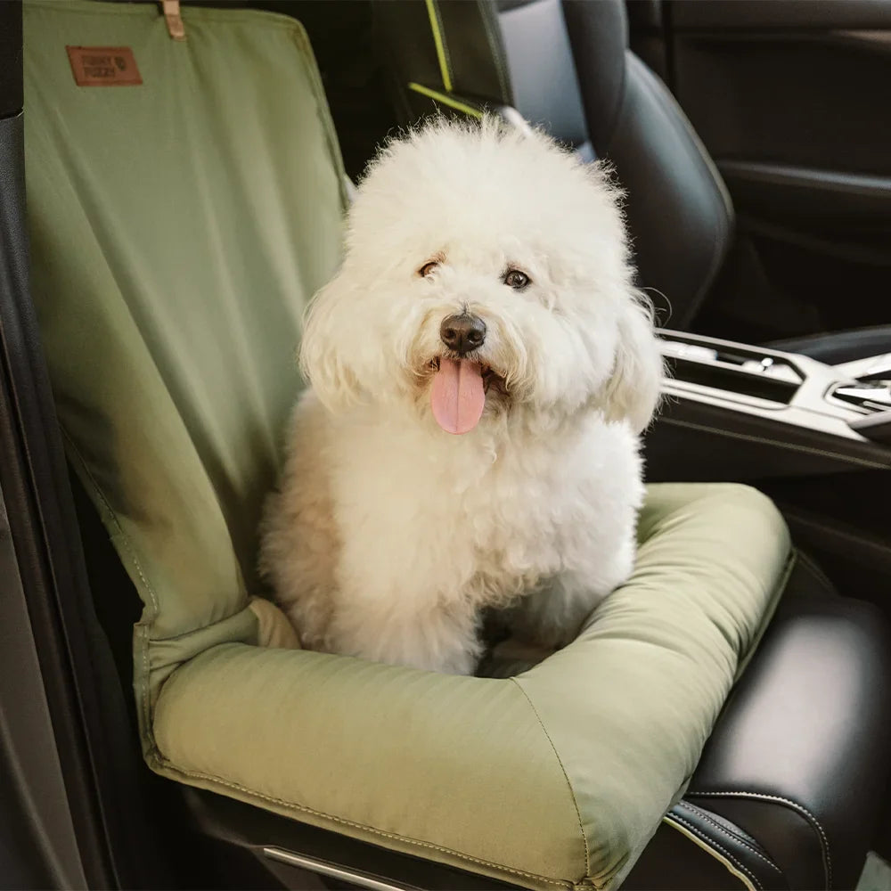Coussin de voyage pour la sécurité arrière de siège unique pour chien de grande taille – Lit de voiture style échiquier