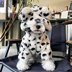 Sweat à capuche imprimé dalmatien pour chien vêtement d'hiver confortable et mignon