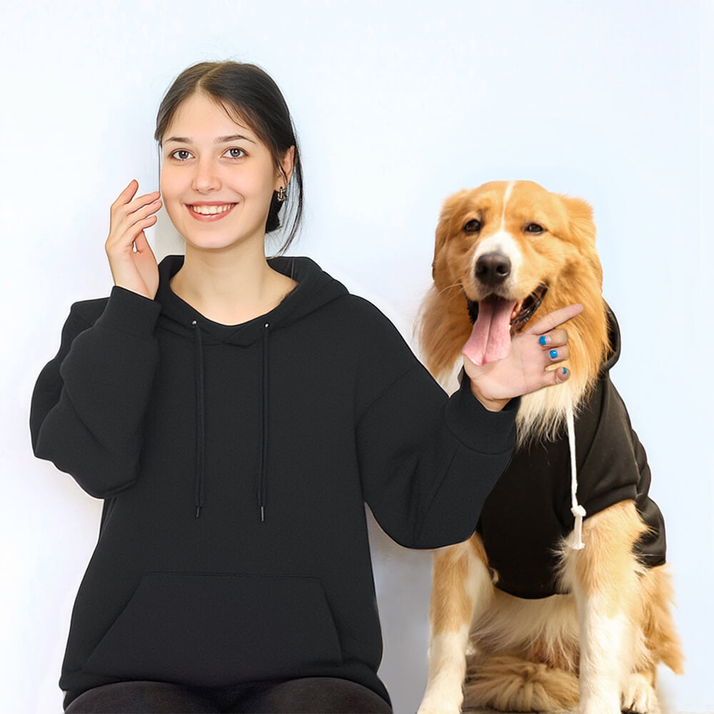 Pull à Capuche Uni pour Chien et Propriétaire en Coordination