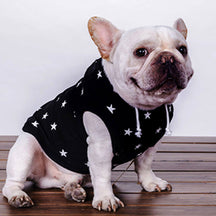 Sweatshirt à capuche pour animaux automne-hiver étoilé sans manches pour petits et moyens chiens