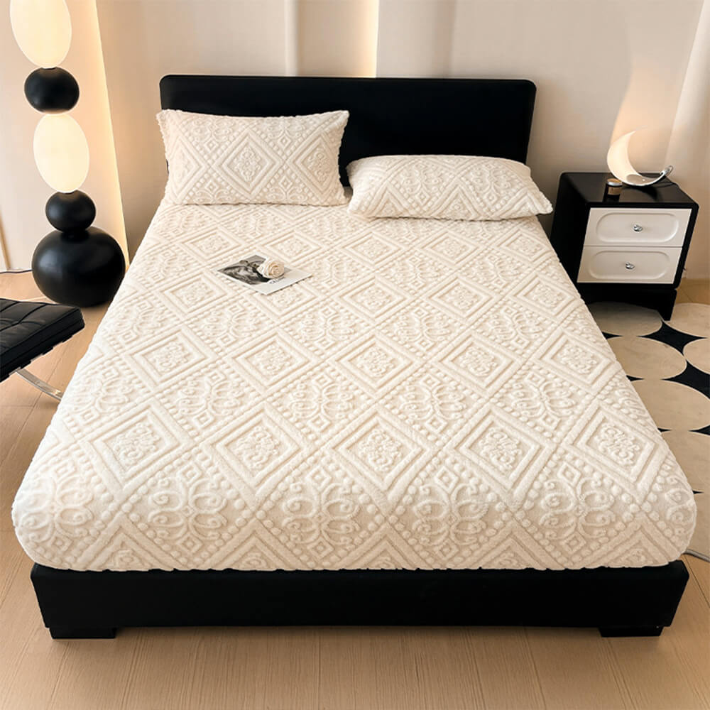 Housse de matelas en velours de lait chaud gaufré de style baroque