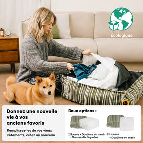 Pouf de rangement durable et lit pour chien - Funnyfuzzy SnugNest
