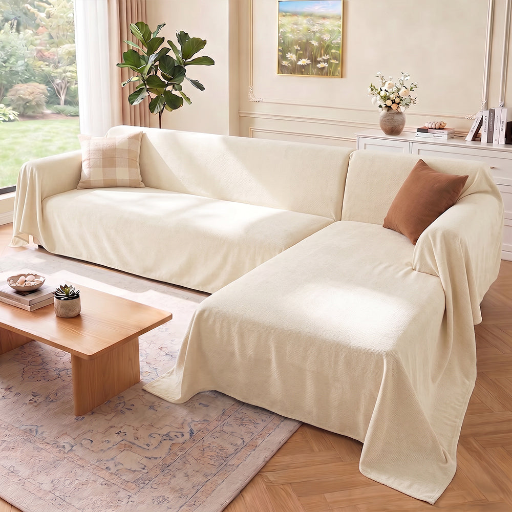 Housse de canapé sectionnel douce, imperméable, résistante aux rayures et sans peluches.