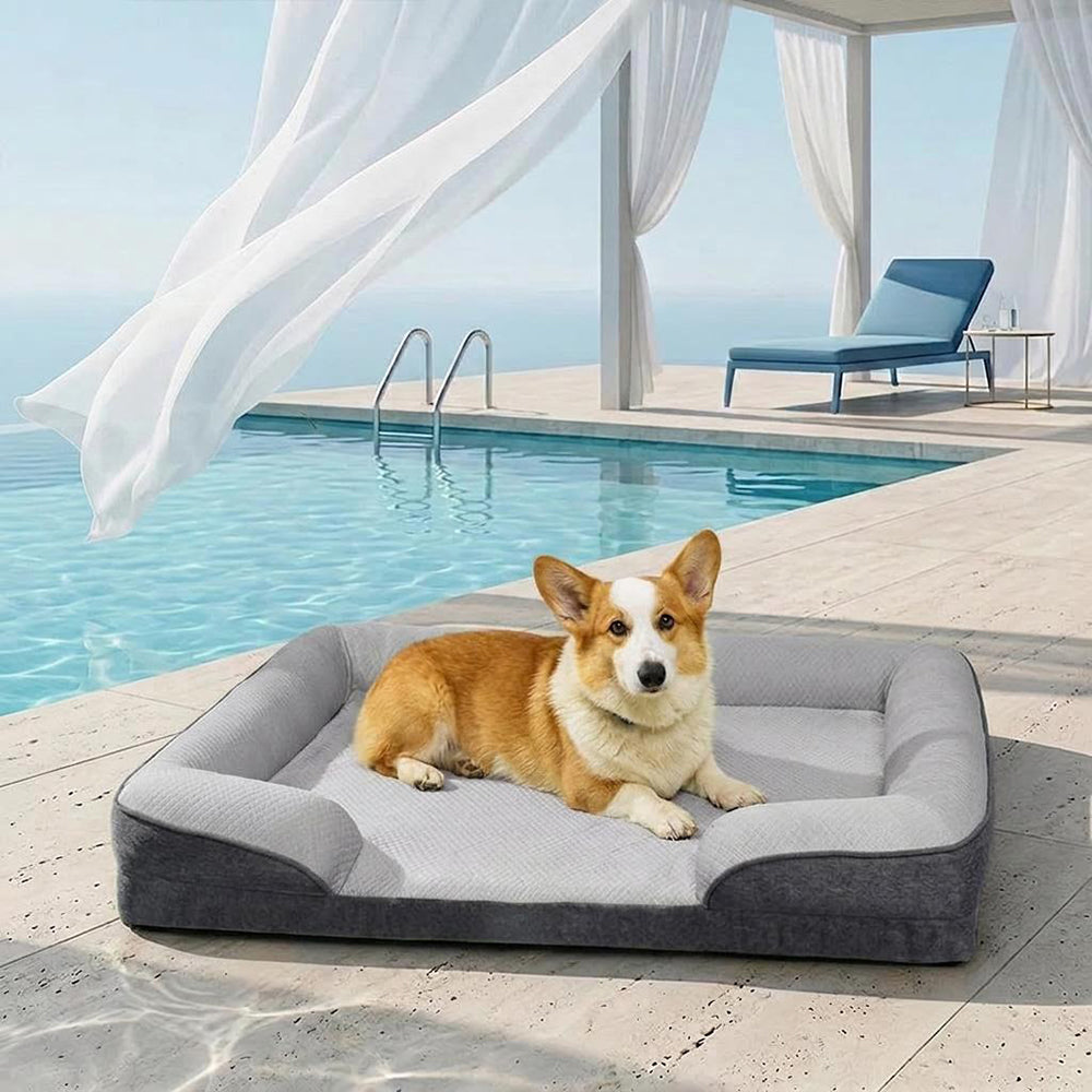 Lit Sofa pour Chien Grand et Lavable Orthopédique Tapis Rafraichissant Chien - Extérieur