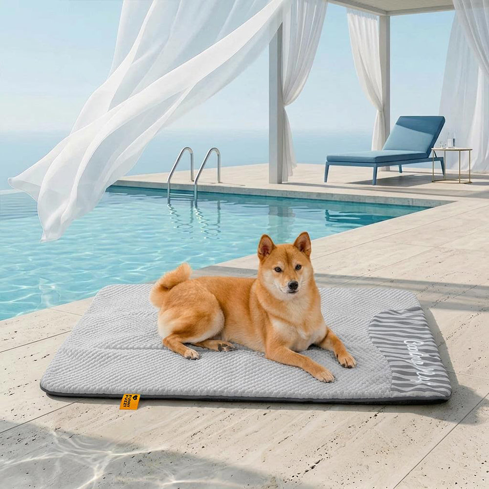 Grand Tapis Rafraichissant Chien Lavable Antidérapant pour Chiens d'Extérieur - Sieste Refroidissante