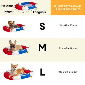 Lit pour animal en forme de bateau imperméable et rafraîchissant avec oreiller – Chill Raft