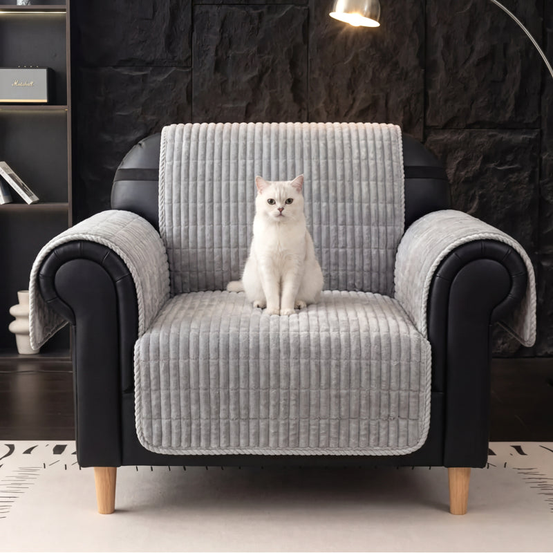Housse fauteuil de canapé imperméable en flanelle douillette une pièce protection antidérapante