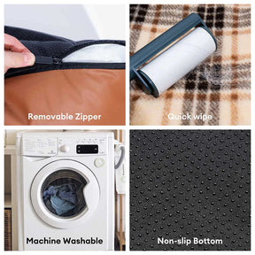 Lit orthopédique pour chien en peluche à carreaux vintage avec coussins - CozyLuxe