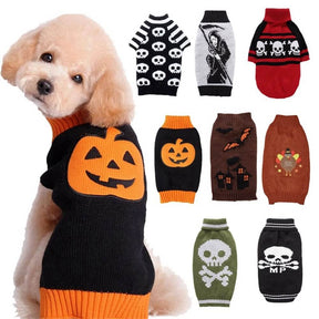 Pull de Halloween pour animaux de compagnie | Vêtement pour chien chaud et confortable à motif Halloween