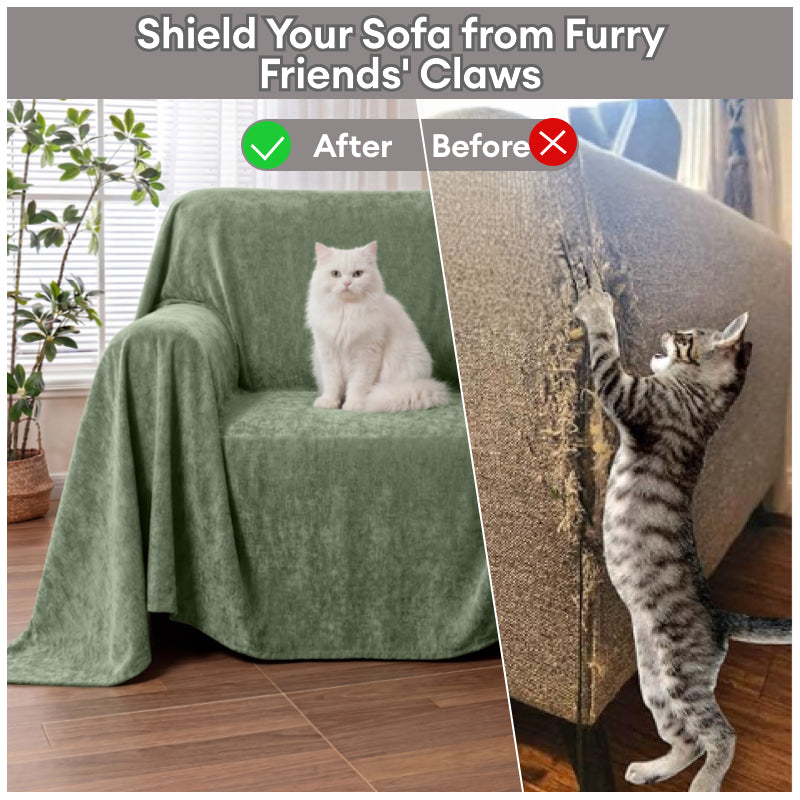 Jeté de canapé Housse de fauteuil, canapé imperméable résistante aux rayures et sans peluches