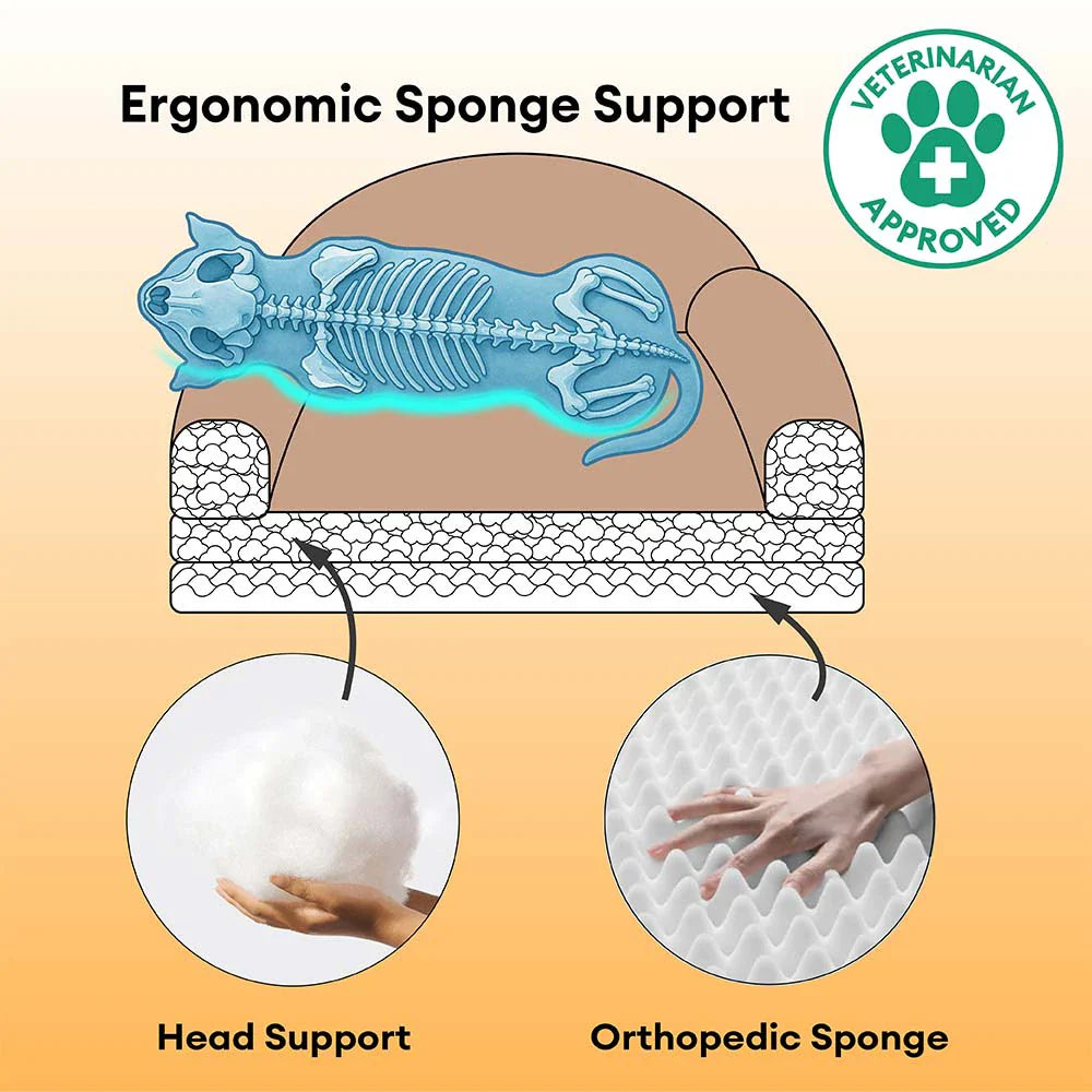 Lit orthopédique pour chien en tissu damier épais et moelleux lavable - CheckMate