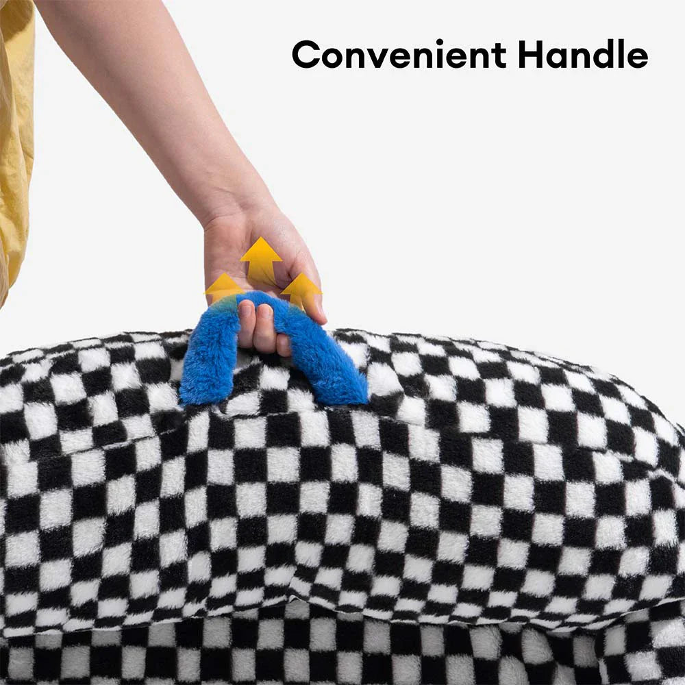 Lit orthopédique pour chien en tissu damier épais et moelleux lavable - CheckMate