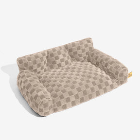 Lit orthopédique amovible en peluche à carreaux pour chien – CozyNest