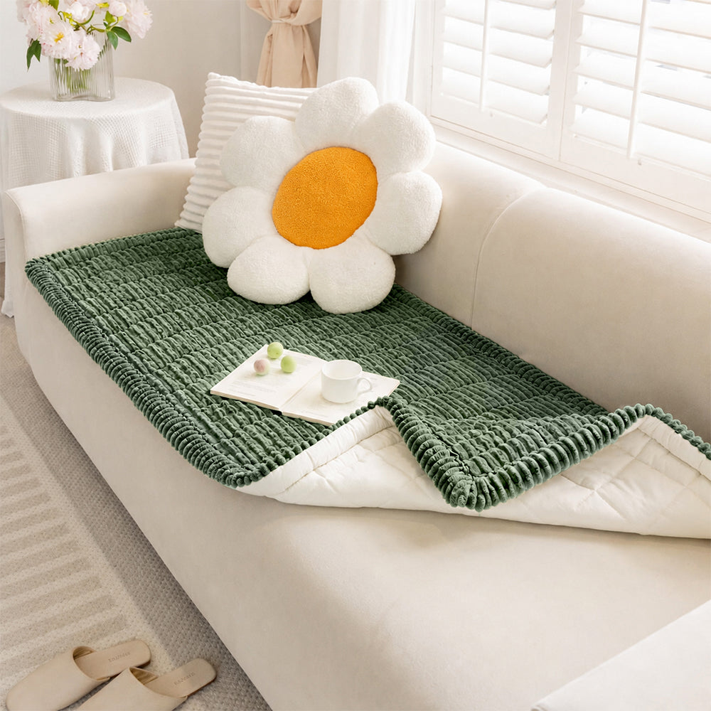 Tapis pour animaux en flanelle douce imperméable, respirant, anti-dérapant pour canapé.