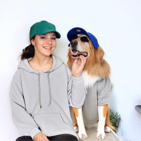 Pull à Capuche Uni pour Chien et Propriétaire en Coordination