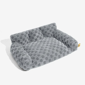 Lit orthopédique amovible en peluche à carreaux pour chien – CozyNest