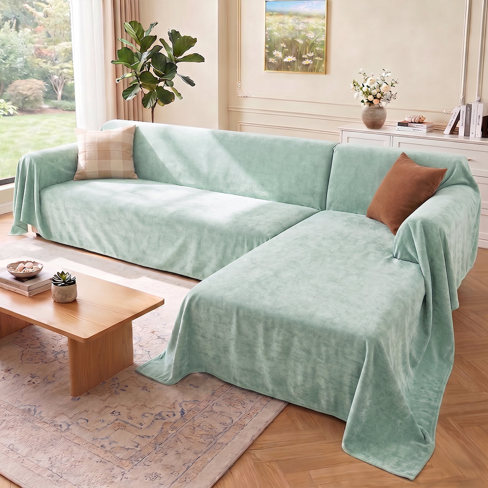 Housse de canapé sectionnel douce, imperméable, résistante aux rayures et sans peluches.