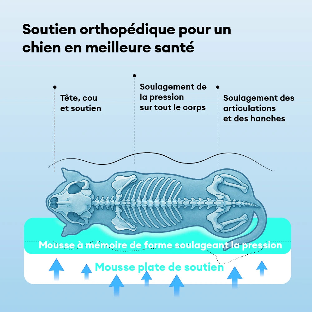 Lit orthopédique tapis rafraichissant grands chien - Chill Nest