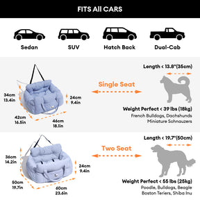 Siège de voiture pour chien ISOFIX portable avec système