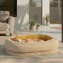 Lit pour chien orthopédique en plein air en forme de beignet