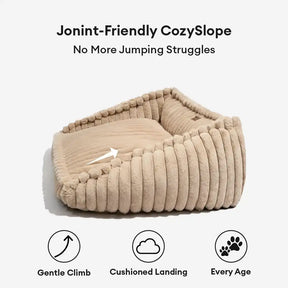 Lit pour chien en peluche orthopédique avec coussin wedge amovible - CozySlope