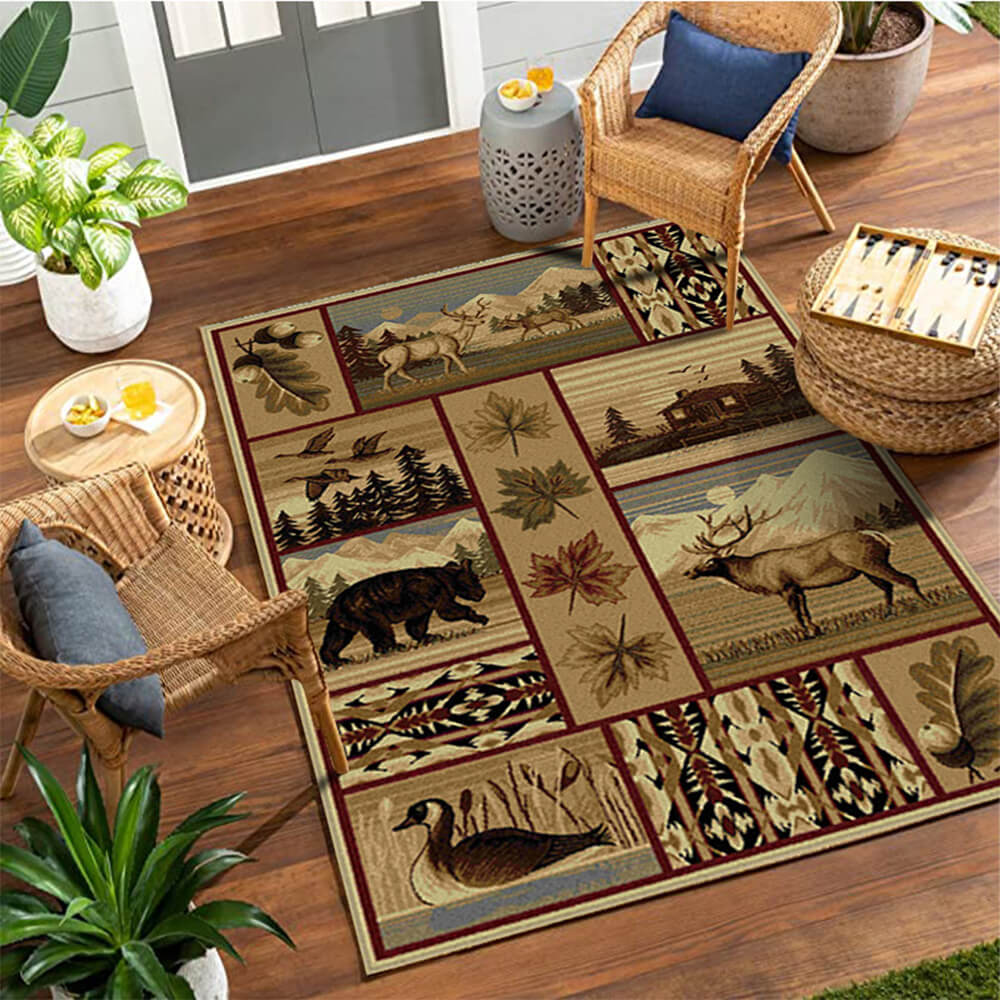 Tapis de canapé de salon animal de la jungle de style occidental américain