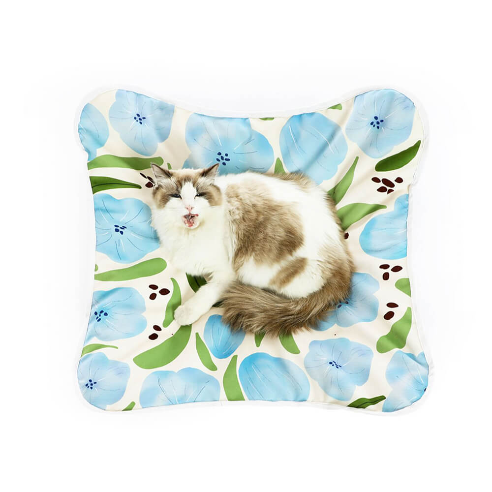 Lit de camping pliable résistant à l'humidité pour chat et chien motif floral