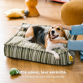 Pouf de rangement durable et lit pour chien - Funnyfuzzy SnugNest